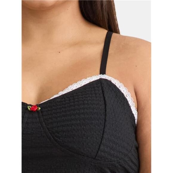 Women’s Plus Textured Rosette Top and Ruched Midi Skirt Set, 2x-3x - Picture 3 of 4